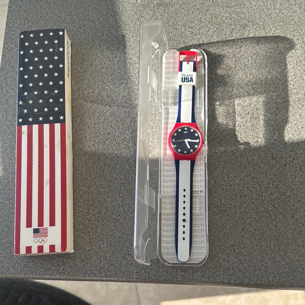 Swatch Team USA Red and Navy Watch